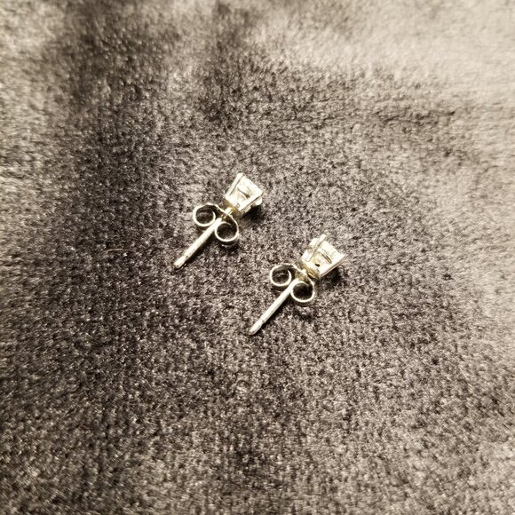 Platinum and Diamond Earrings - Picture 3 of 6